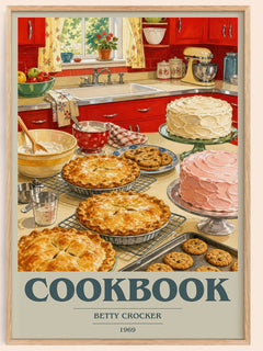 Cookbook book cover book poster by Betty Crocker – framed literary art print