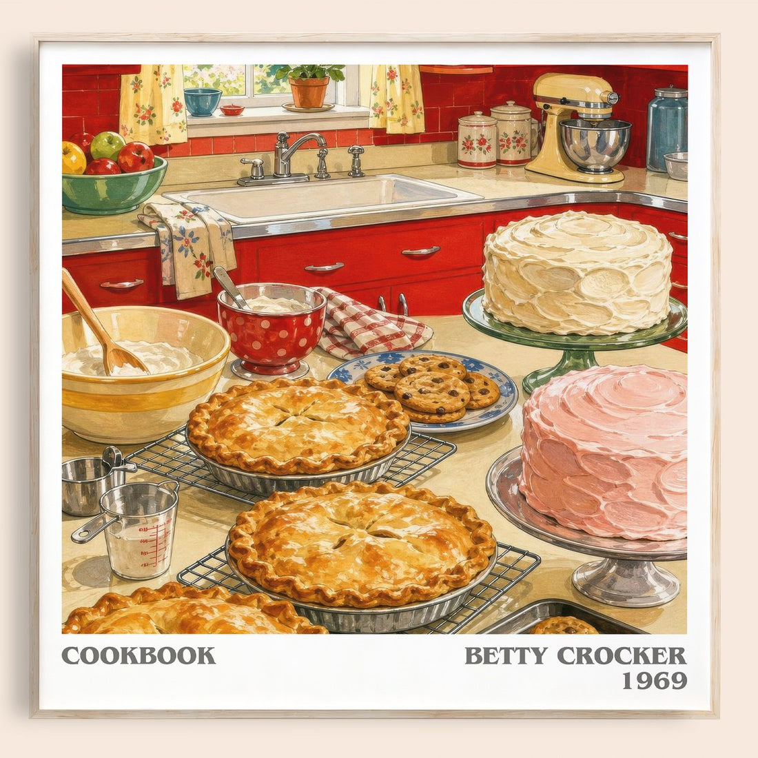 Cookbook literary book poster by Betty Crocker – framed literary art print