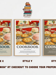 Cookbook bookish print in frame leaning in hallway – non fiction wall art
