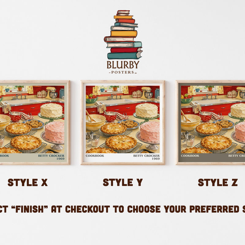 Cookbook literary print in frame leaning in hallway – non fiction wall art