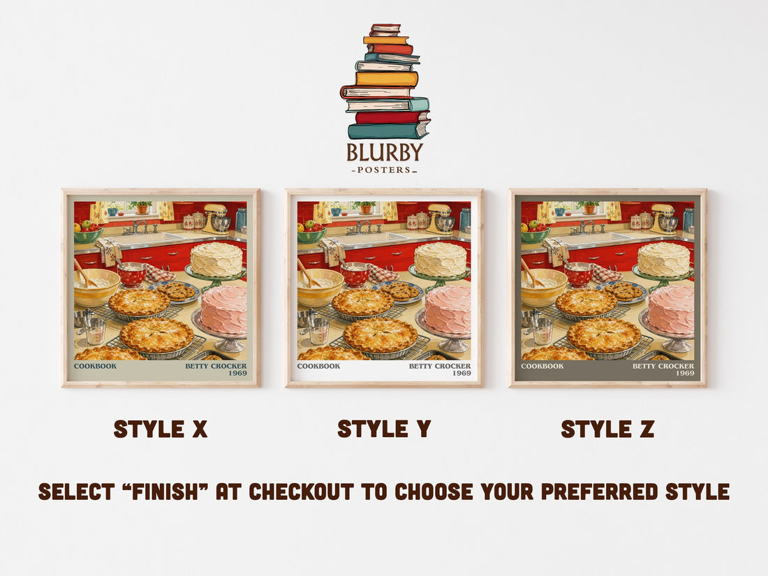Cookbook literary print in frame leaning in hallway – non fiction wall art (mockup)