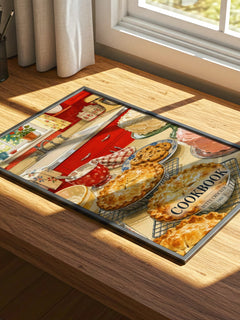 Cookbook watercolour book poster framed on wall – non fiction wall art