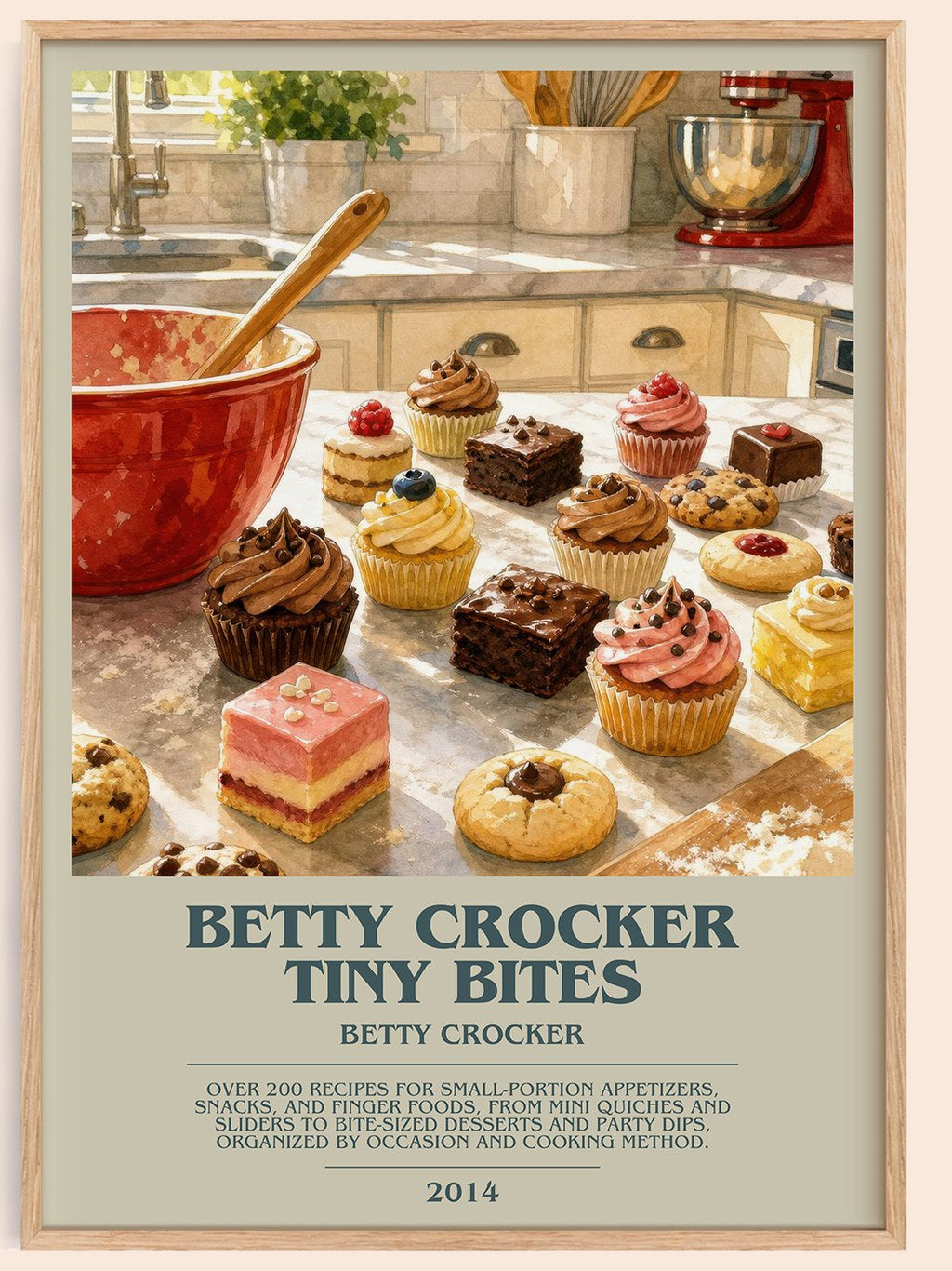 Betty Crocker tiny bites bookish book poster by Betty Crocker – framed literary art print