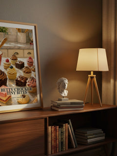 Betty Crocker tiny bites watercolour print on bookshelf – Betty Crocker fan gift