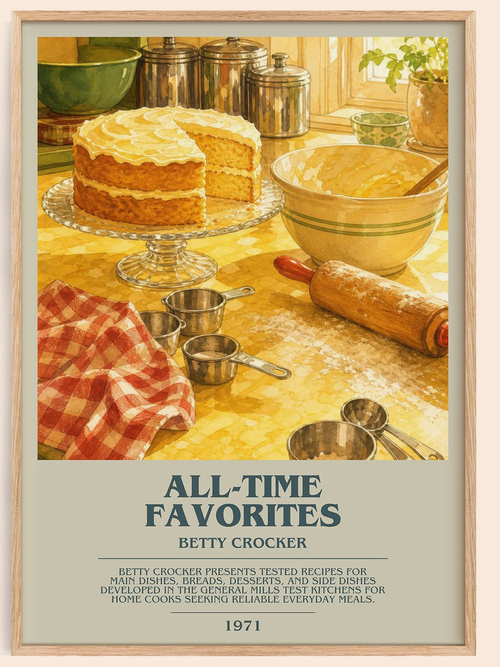 All-time favorites bookish book poster by Betty Crocker – framed literary art print