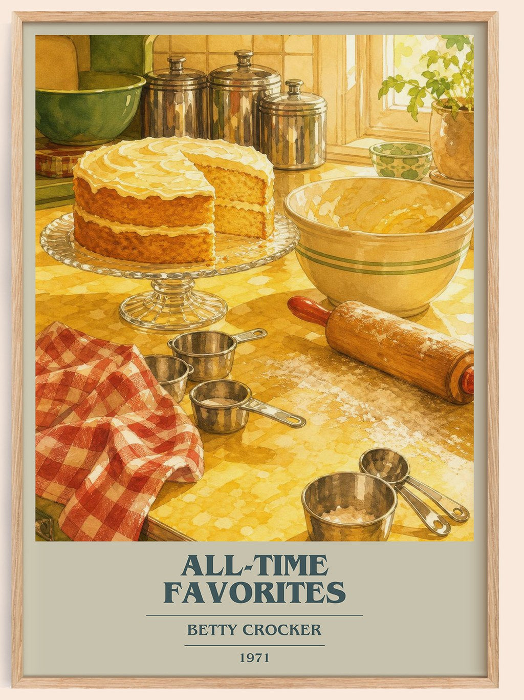 All-time favorites book cover book poster by Betty Crocker – framed literary art print
