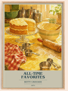 All-time favorites book cover book poster by Betty Crocker – framed literary art print