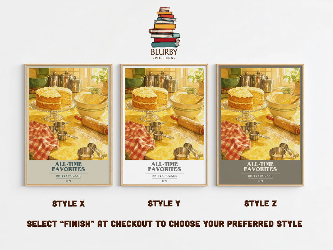 All-time favorites book cover print in frame leaning in hallway – non fiction wall art (mockup)