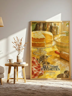 All-time favorites watercolour print in frame leaning in hallway – non fiction wall art