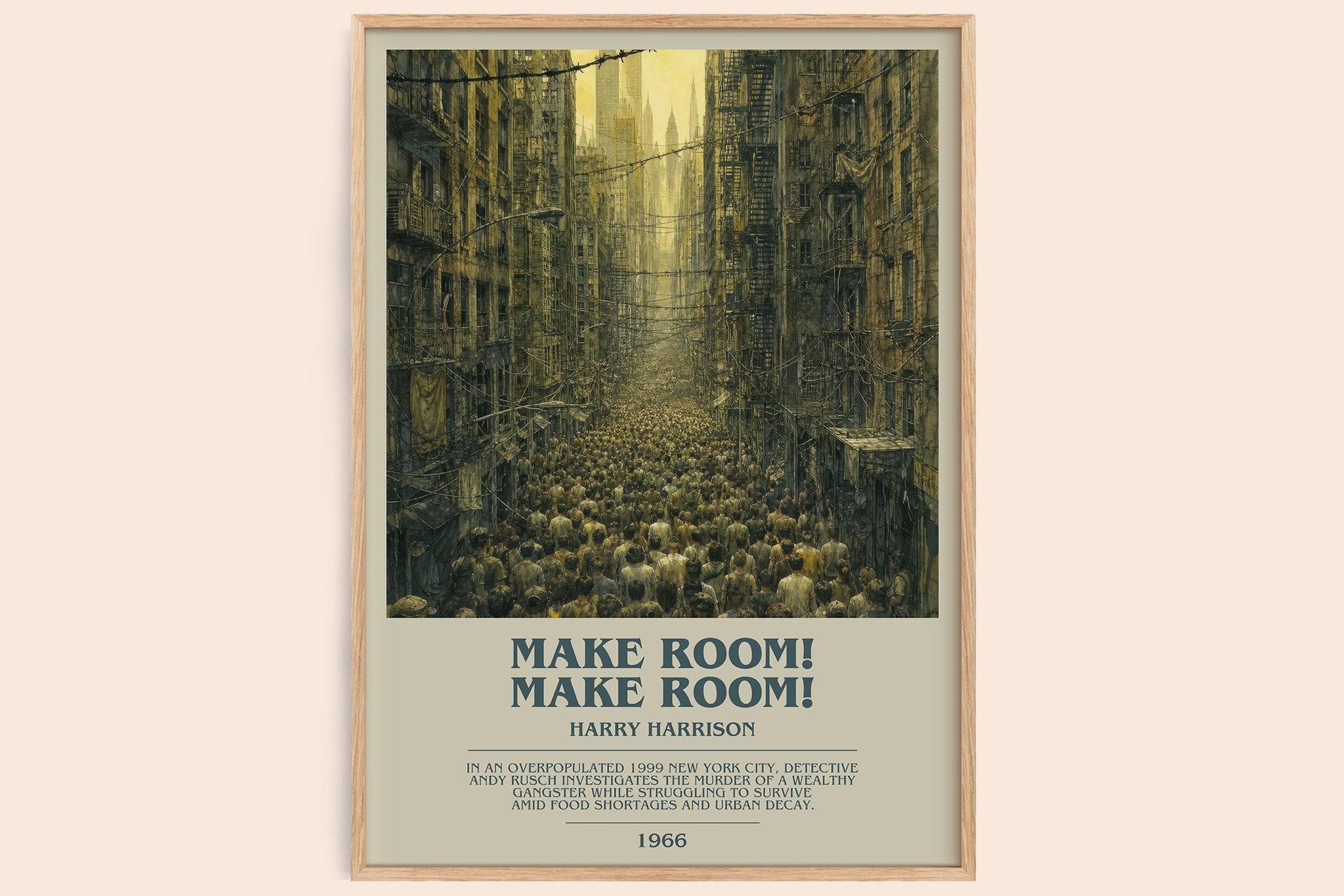 Make Room! Make Room! Bookish Wall Art by Harry Harrison