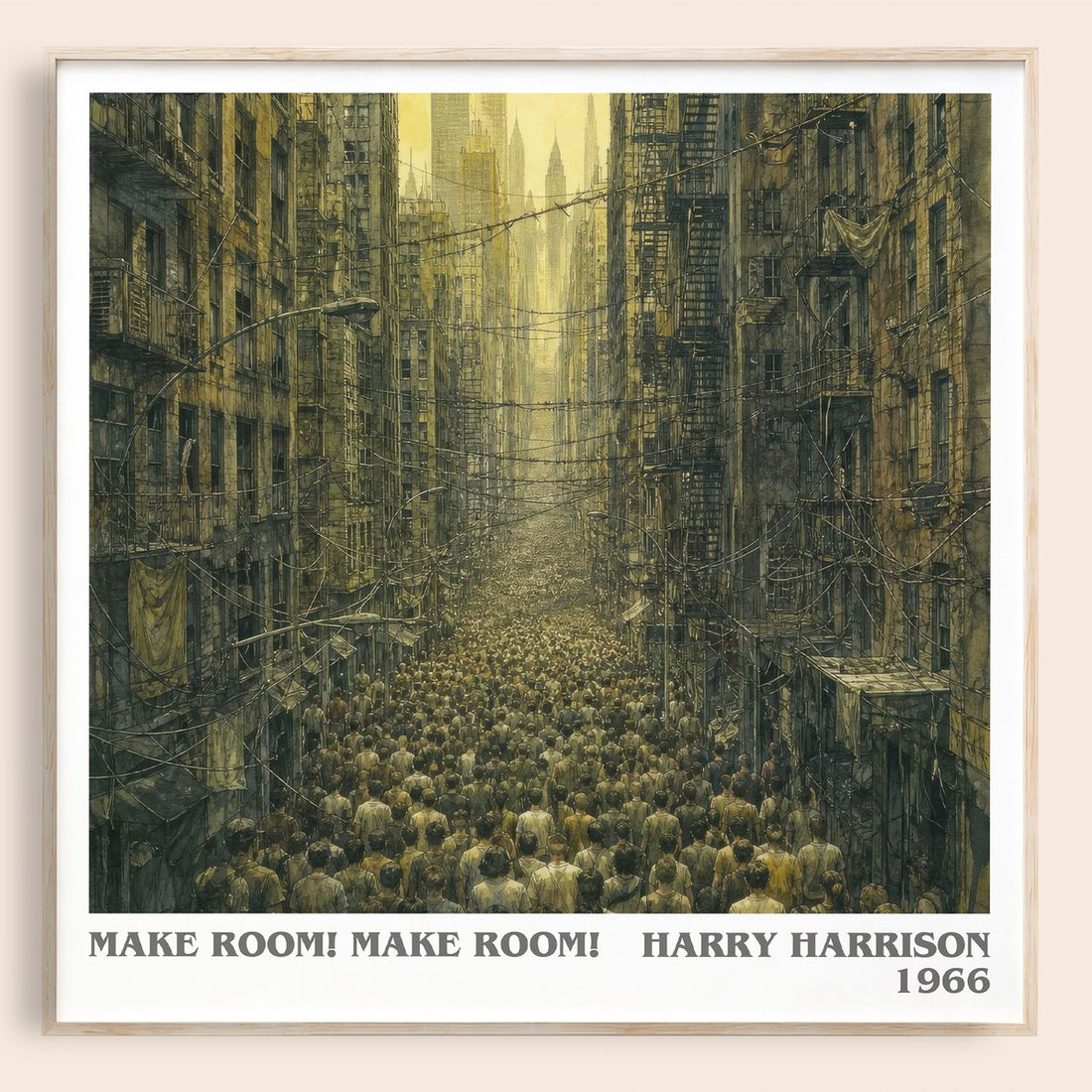 Make Room! Make Room! literary book poster by Harry Harrison – framed literary art print