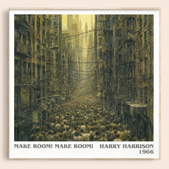Make Room! Make Room! literary book poster by Harry Harrison – framed literary art print