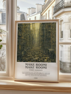 Make Room! Make Room! bookish poster colour and style options – Harry Harrison book art