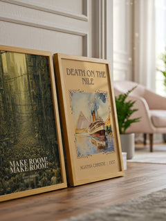 Make Room! Make Room! watercolour print framed by window – literary home decor