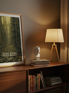 Make Room! Make Room! watercolour print on bookshelf – Harry Harrison fan gift
