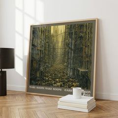 Make Room! Make Room! literary print framed by window – literary home decor