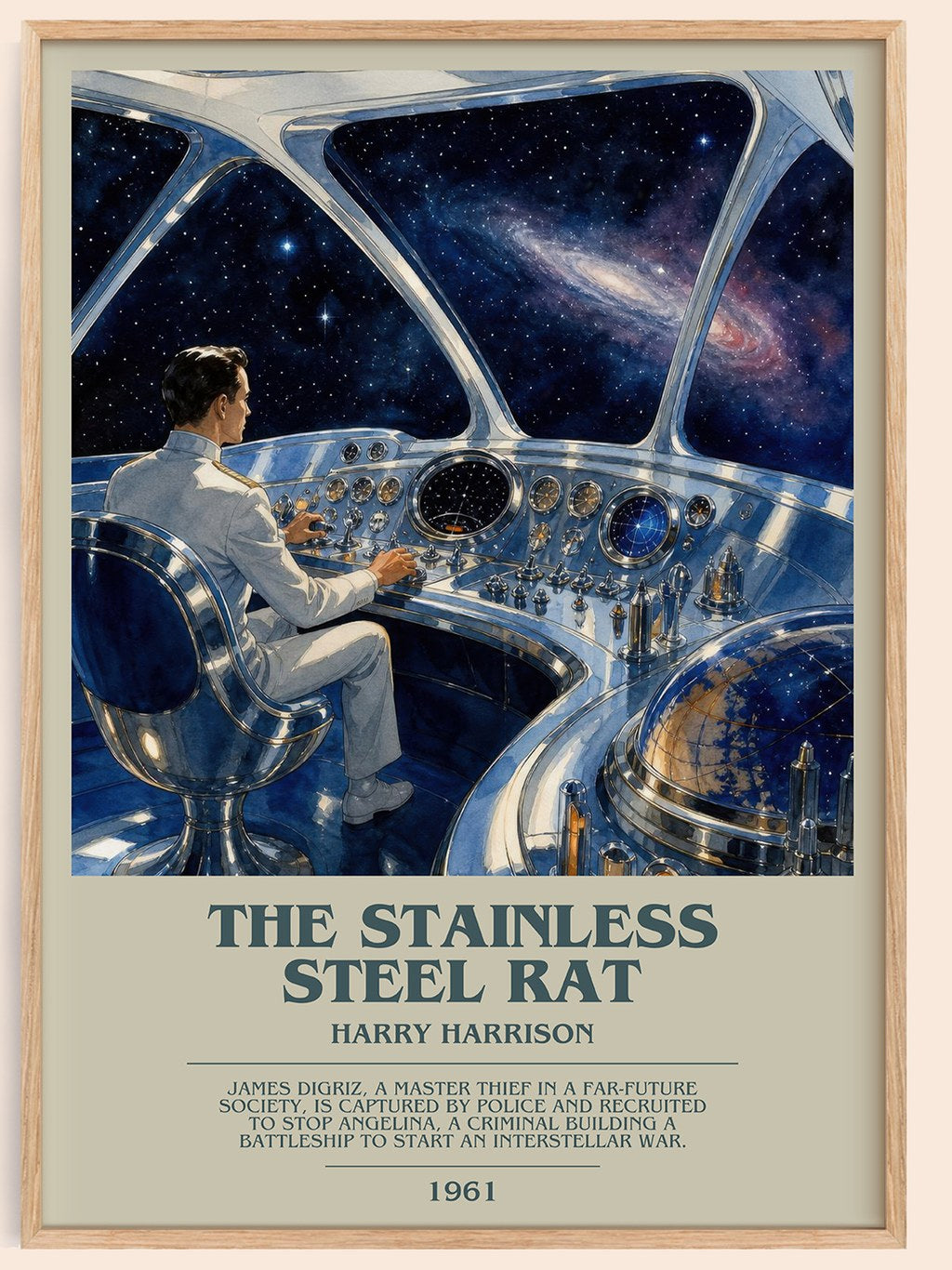 The Stainless Steel Rat bookish book poster by Harry Harrison – framed literary art print
