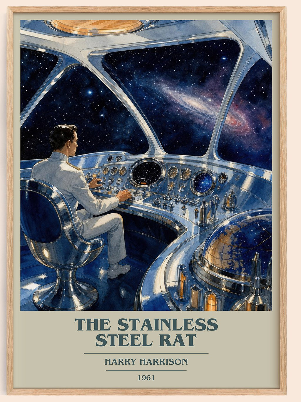 The Stainless Steel Rat book cover book poster by Harry Harrison – framed literary art print
