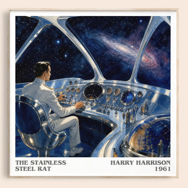 The Stainless Steel Rat literary book poster by Harry Harrison – framed literary art print