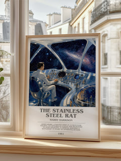 The Stainless Steel Rat bookish poster colour and style options – Harry Harrison book art