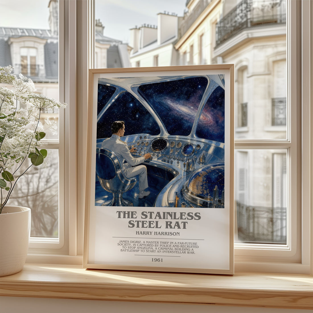 The Stainless Steel Rat bookish poster colour and style options – Harry Harrison book art