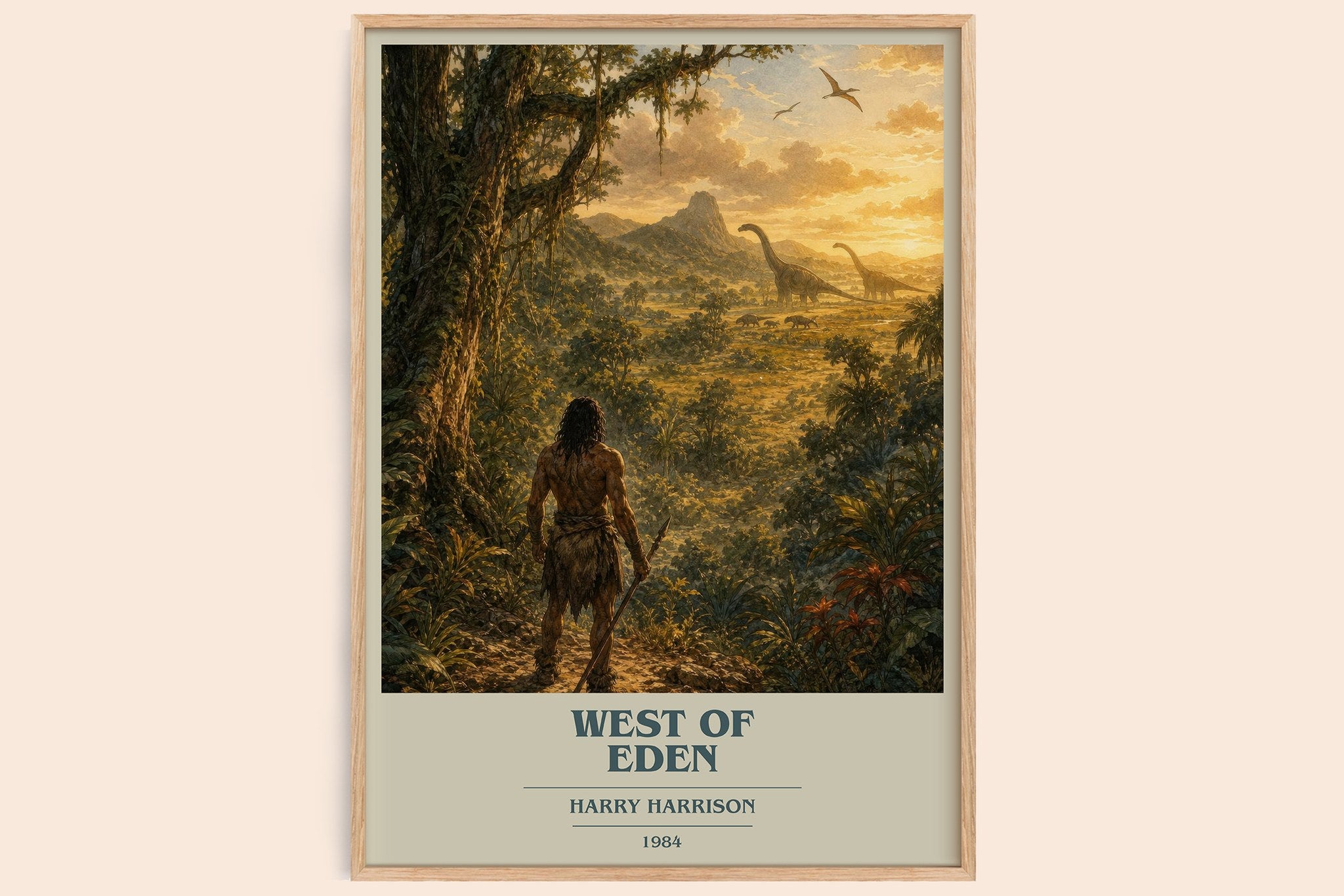 West of Eden Book Cover Poster by Harry Harrison