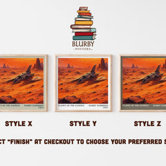 Planet of the Damned literary print in frame leaning in hallway – sci fi wall art