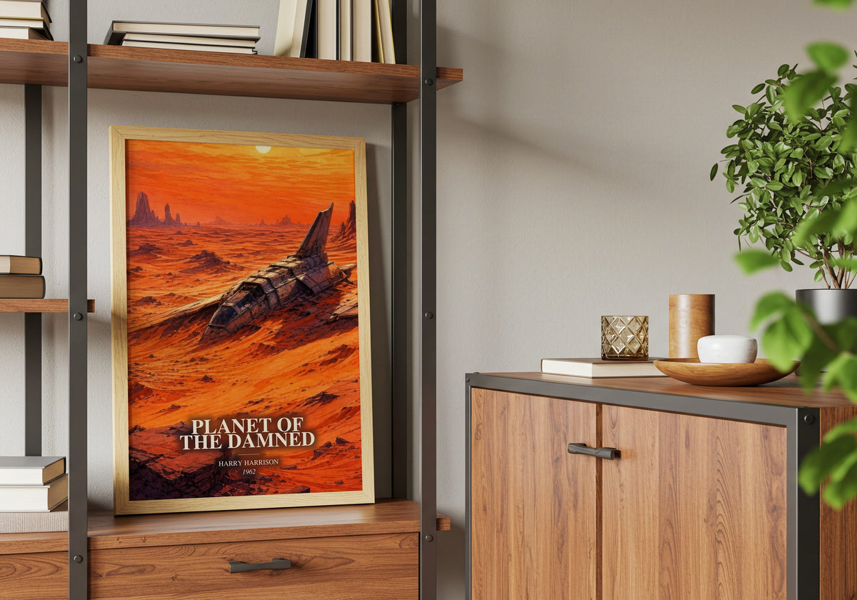 Planet of the Damned book watercolour illustration paper finish options – matte satin gloss