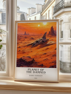 Planet of the Damned book cover poster colour and style options – Harry Harrison book art