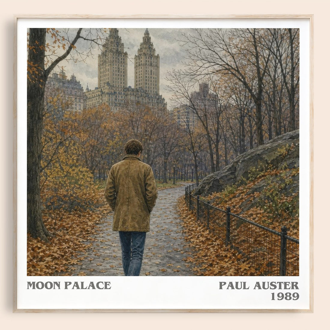 Moon Palace literary book poster by Paul Auster – framed literary art print