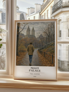 Moon Palace book cover poster colour and style options – Paul Auster book art