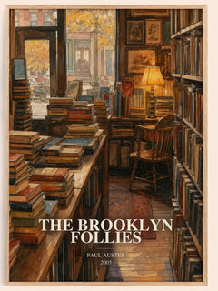 The Brooklyn Follies watercolour book poster by Paul Auster – framed literary art print