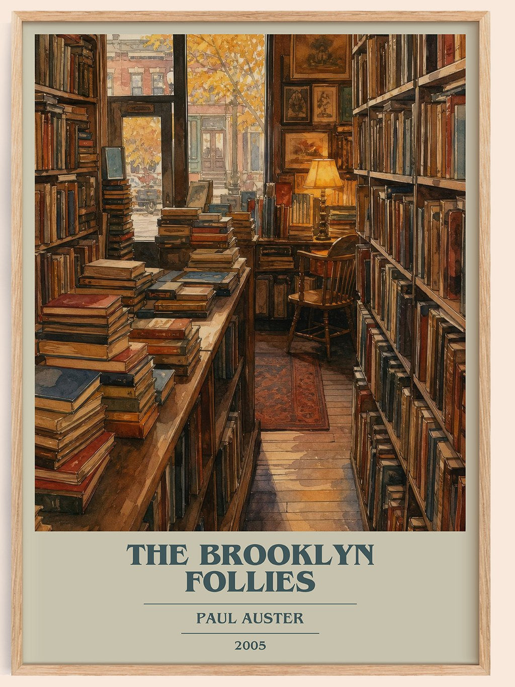 The Brooklyn Follies book cover book poster by Paul Auster – framed literary art print