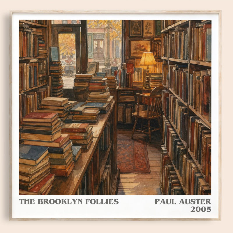 The Brooklyn Follies literary book poster by Paul Auster – framed literary art print