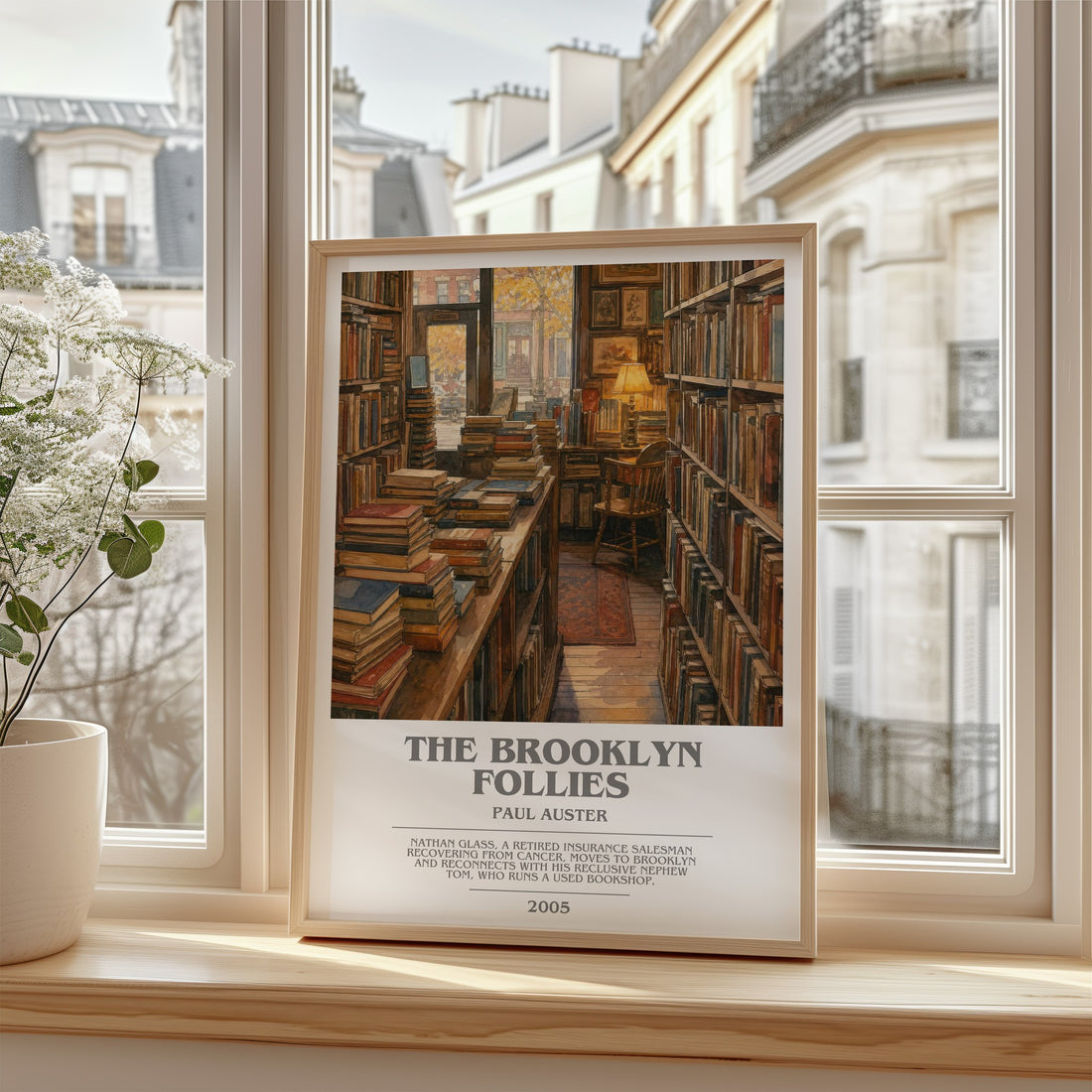 The Brooklyn Follies bookish poster colour and style options – Paul Auster book art
