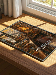 The Brooklyn Follies watercolour book poster framed on wall – contemporary fiction wall art