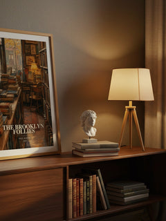 The Brooklyn Follies watercolour print on bookshelf – Paul Auster fan gift