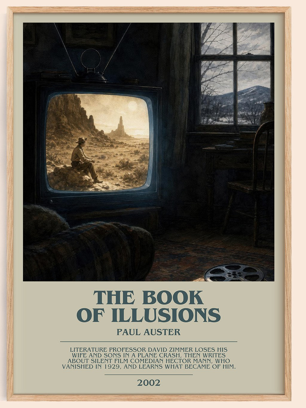 The Book of Illusions bookish book poster by Paul Auster – framed literary art print