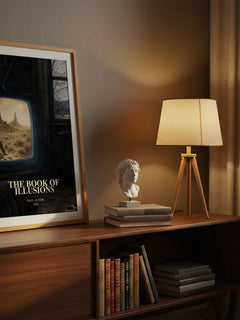 The Book of Illusions watercolour print on bookshelf – Paul Auster fan gift