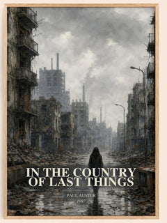 In the Country of Last Things watercolour book poster by Paul Auster – framed literary art print