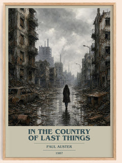 In the Country of Last Things book cover book poster by Paul Auster – framed literary art print