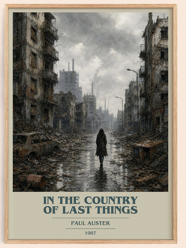 In the Country of Last Things book cover book poster by Paul Auster – framed literary art print