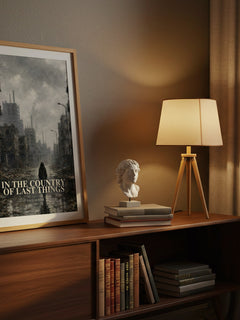 In the Country of Last Things watercolour print on bookshelf – Paul Auster fan gift