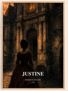 Justine watercolour book poster by Marquis de Sade – framed literary art print