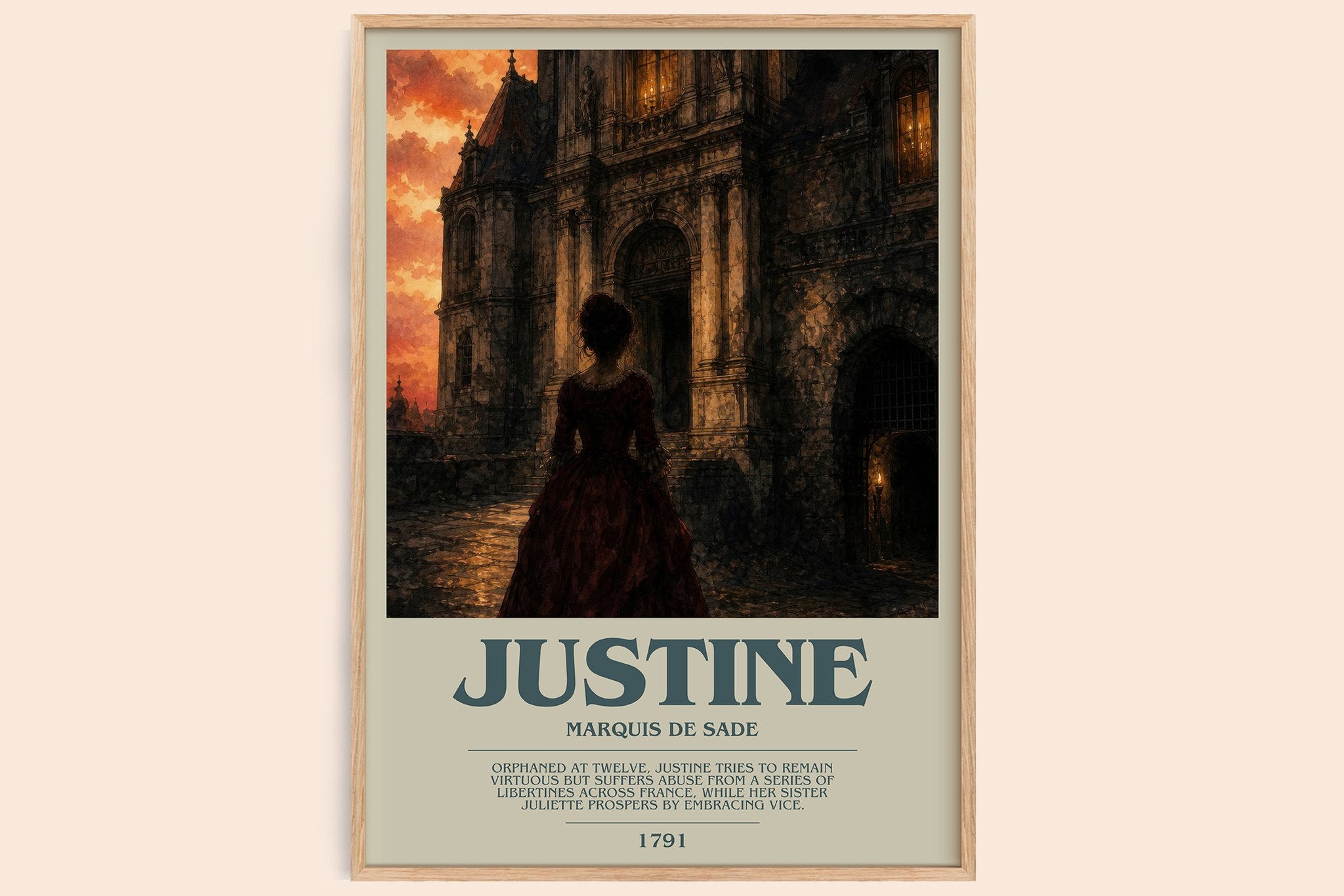 Justine Bookish Wall Art by Marquis de Sade