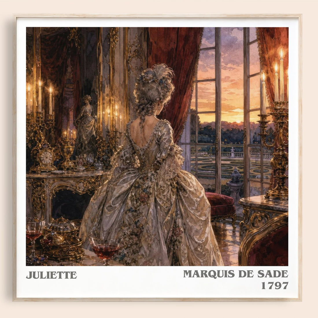 Juliette literary book poster by Marquis de Sade – framed literary art print