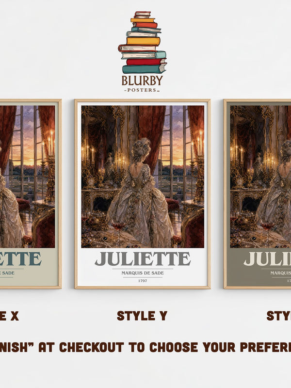 Juliette book cover print in frame leaning in hallway – philosophy wall art