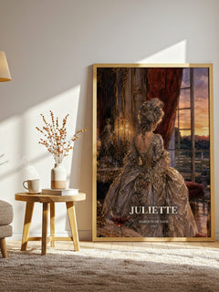 Juliette watercolour print in frame leaning in hallway – philosophy wall art
