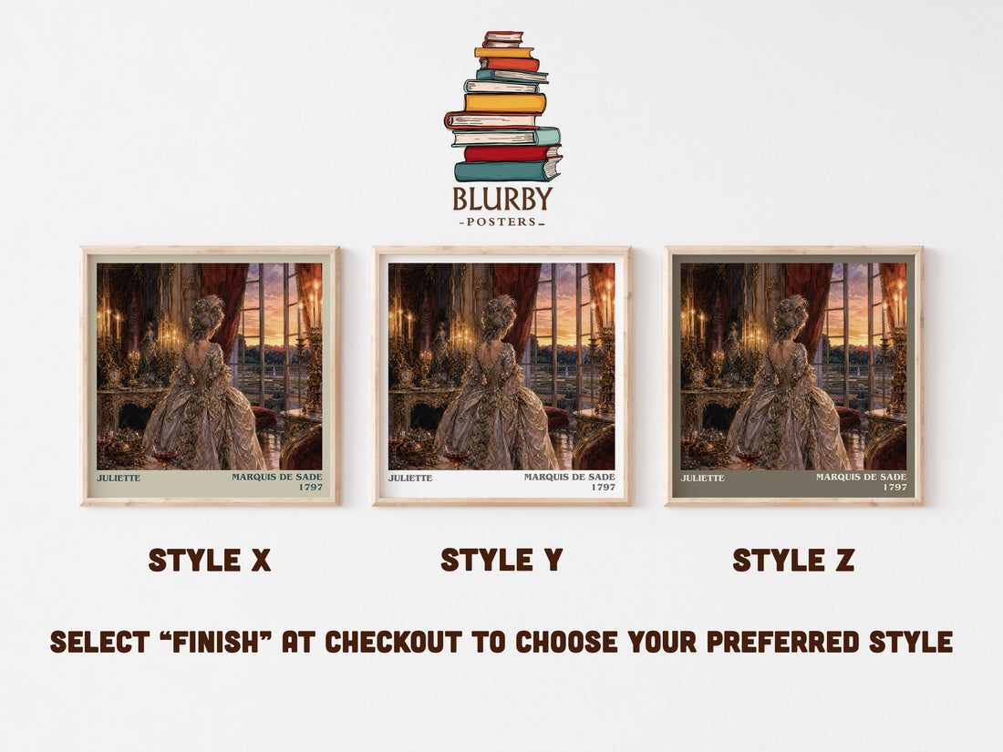 Juliette literary print in frame leaning in hallway – philosophy wall art (mockup)