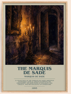 The Marquis de Sade bookish book poster by Marquis de Sade – framed literary art print